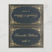 ブルーヴィンテージウェディング座席表プリントゲスト名 (正面)