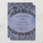 ブルーヴィンテージカトリッククロス結婚式招待状 招待状 (正面/裏面)