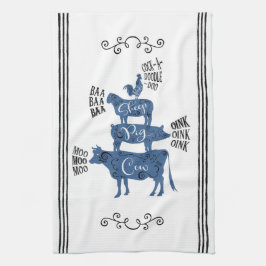 ブルーヴィンテージカントリーファームハウス キッチンタオル