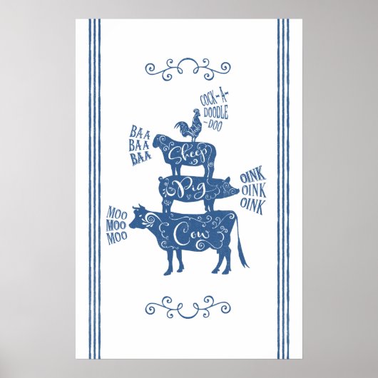 ブルーヴィンテージカントリーファームハウス ポスター (正面)