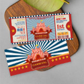 ブルーヴィンテージカーニバルチケットエントランス誕生日 招待状