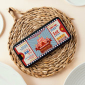 ブルーヴィンテージカーニバルチケットエントランス誕生日 招待状