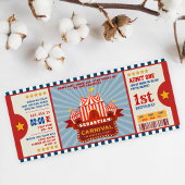 ブルーヴィンテージカーニバルチケットエントランス誕生日 招待状