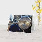 ブルーヴィンテージカー カード (黄色い花)