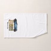 ブルーヴィンテージカー バスタオルセット (ハンドタオル)