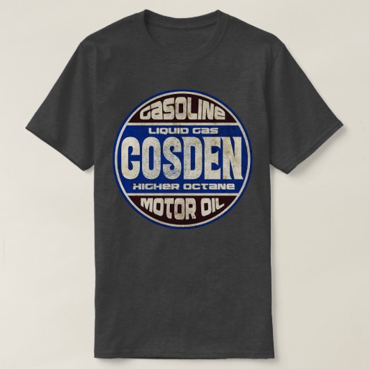 ブルーヴィンテージガソリン油 Tシャツ (デザイン正面)