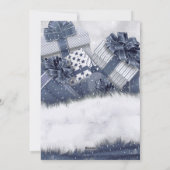 ブルーヴィンテージギフト雪写真クリスマスカード シーズンカード (裏面)