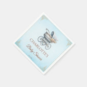 ブルーヴィンテージクラシックボーイベビーシャワー スタンダードカクテルナプキン (角)