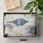 ブルーヴィンテージクリスマスフローラ切り離 薄葉紙 (ギフト)