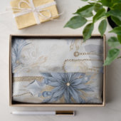 ブルーヴィンテージクリスマスフローラ切り離 薄葉紙 (ギフト)