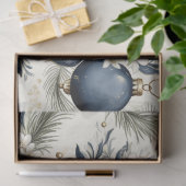 ブルーヴィンテージクリスマスフローラ切り離 薄葉紙 (ギフト)