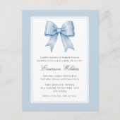 ブルーヴィンテージサテンボウ男の赤ちゃんシャワー ポストカード (正面)