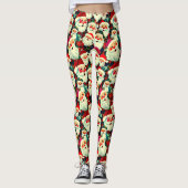 ブルーヴィンテージサンタクロースタータンチェックプレイドクリスマス レギンス (正面)