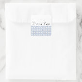 ブルーヴィンテージサークルパターンサンキューステッカー スクエアシール (バッグ)