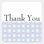 ブルーヴィンテージサークルパターンサンキューステッカー スクエアシール (正面)