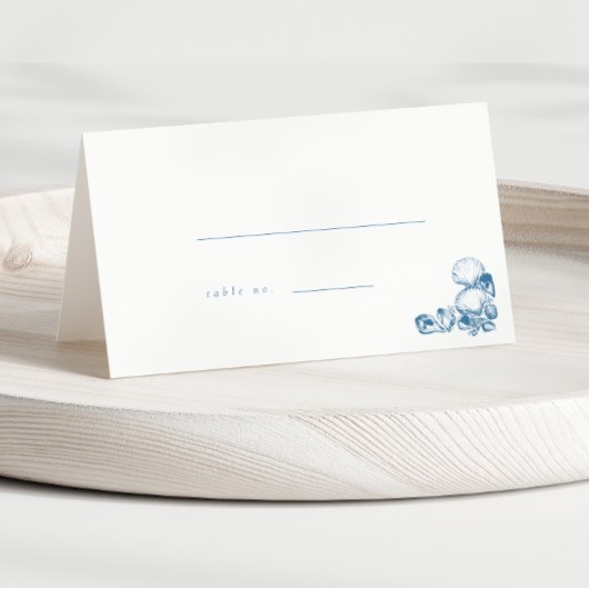 ブルーヴィンテージシーシェル結婚ズのエスコートカード プレイスカード