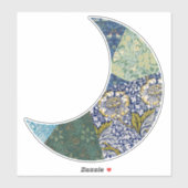 ブルーヴィンテージスタイルパッチワークムーンカットアウト シール (シート)