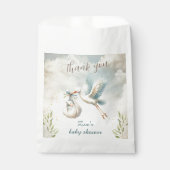 ブルーヴィンテージストークボーイベビーシャワー フェイバーバッグ (正面)