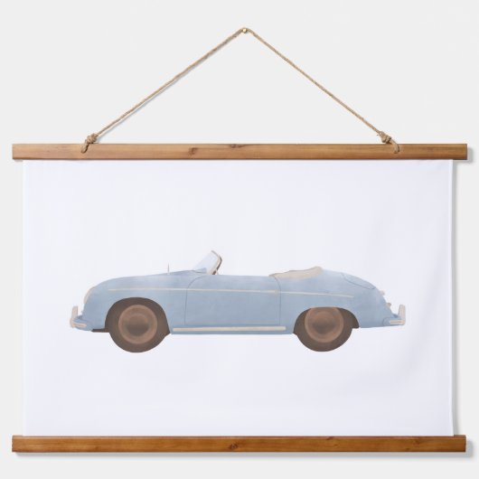 ブルーヴィンテージスピードスターキッズルームデコール 吊り下げ型タペストリー (正面)