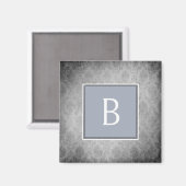 ブルーヴィンテージダマスクモノグラム磁石 マグネット (正面/裏面)