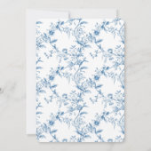 ブルーヴィンテージチノイスリー – ベビーシャワー招待状 招待状 (裏面)