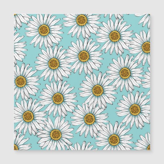 ブルーヴィンテージデイジーフローラルパターン (正面)