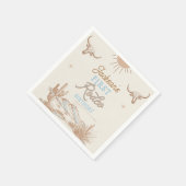 ブルーヴィンテージデザートファーストRodeo 1st誕生日 スタンダードカクテルナプキン (角)