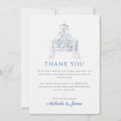 ブルーヴィンテージトイレデュジュオイボーイベビーシャワー サンキューカード (正面)
