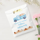 ブルーヴィンテージトラックパンプキンバースデーパーティー フェイバーバッグ (封をした状態)