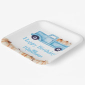 ブルーヴィンテージトラックパンプキンボーバースデーパーティー ペーパープレート (傾斜あり)