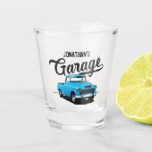 ブルーヴィンテージトラック名カスタムショットグラス ショットグラス (正面)