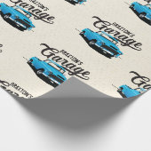 ブルーヴィンテージトラック名前をカスタムするラッピング紙 ラッピングペーパー (角)