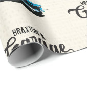 ブルーヴィンテージトラック名前をカスタムするラッピング紙 ラッピングペーパー (ロールコーナー)