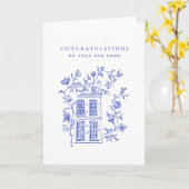 ブルーヴィンテージハウスニューホームゲディション カード (黄色い花)