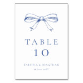 ブルーヴィンテージハンドドロー結婚ドボウ テーブルナンバー (正面)