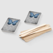 ブルーヴィンテージバタフライダマスクの結婚式のお願い ハンドファン (組立なし)