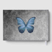 ブルーヴィンテージバタフライダマスクウェディング ゲストブック (裏面)