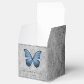 ブルーヴィンテージバタフライダマスクウェディング フェイバーボックス (オープン)