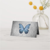 ブルーヴィンテージバタフライダマスク披露宴 プレイスカード (裏面)