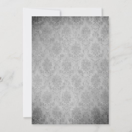 ブルーヴィンテージバタフライダマスク日付を保存 案内状 (裏面)