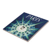 ブルーヴィンテージパリフランスのエアトラベルヨーロッパ タイル (側面)