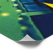 ブルーヴィンテージパリフランスのエアトラベルヨーロッパ ポスター (角)