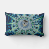 ブルーヴィンテージパリフランスのエアトラベルヨーロッパ ランバークッション (裏面)