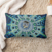 ブルーヴィンテージパリフランスのエアトラベルヨーロッパ ランバークッション (ブランケット)