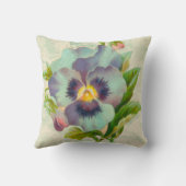 ブルーヴィンテージパンジー水彩 クッション (裏面)