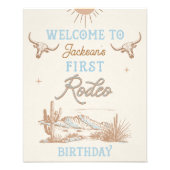 ブルーヴィンテージファーストRodeo 1stバースデーウェルカムサイン フォトプリント (正面)