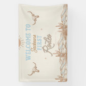 ブルーヴィンテージファーストRodeo 1st Birthday Welcome 横断幕 (縦)