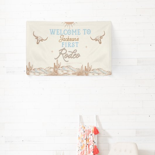 ブルーヴィンテージファーストRodeo 1st Birthday Welcome 横断幕 (インサイチュ)