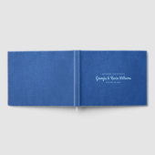 ブルーヴィンテージフェイクレザーテクスチャゲストブック ゲストブック (全面)