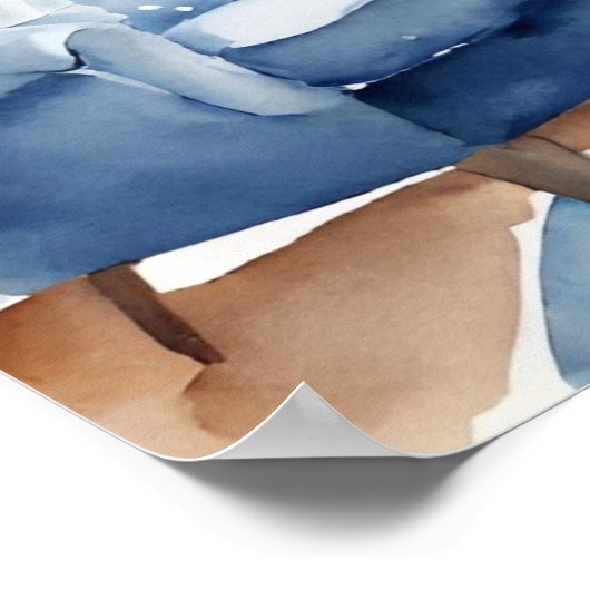 ブルーヴィンテージフェスティバルルームバイクリスマス雰囲気 ポスター (角)